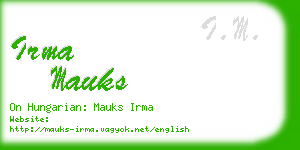 irma mauks business card